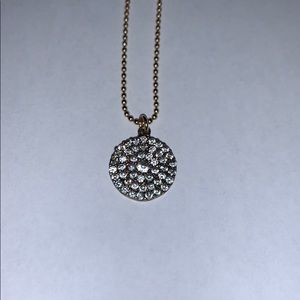 ROUND CZ PENDANT ON 1/20 14k GOLD FILL BALL CHAIN